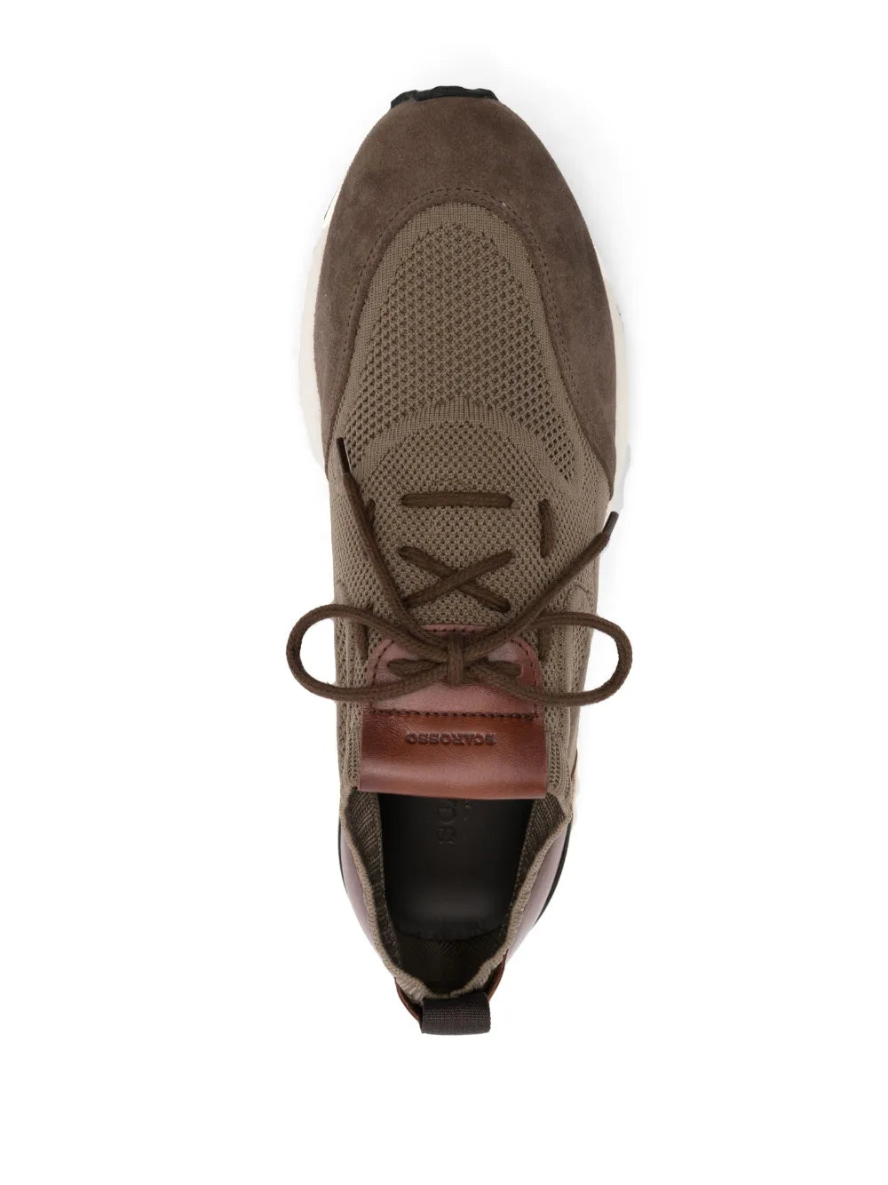 Scarosso Knitted-Upper Leather Sneakers