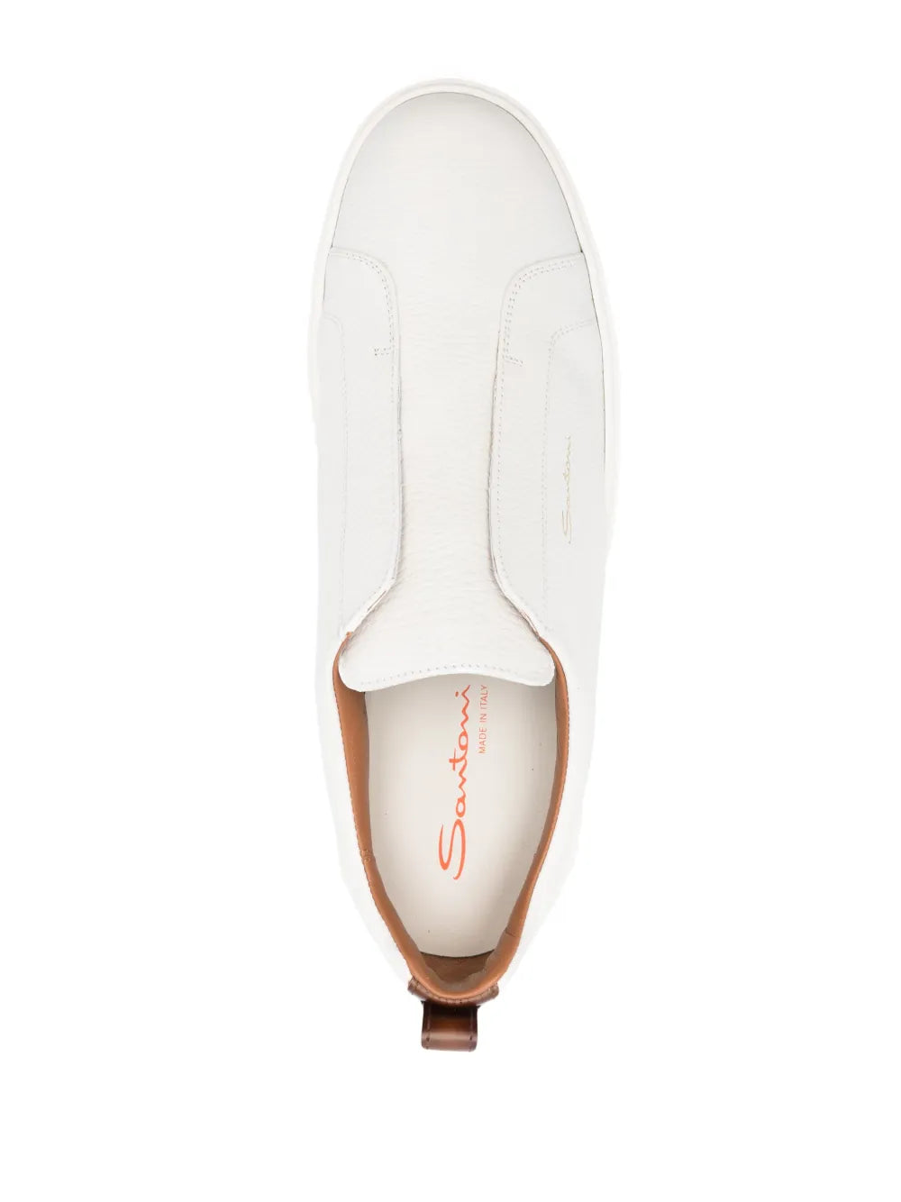 Santoni Logo-Print Leather Sneakers