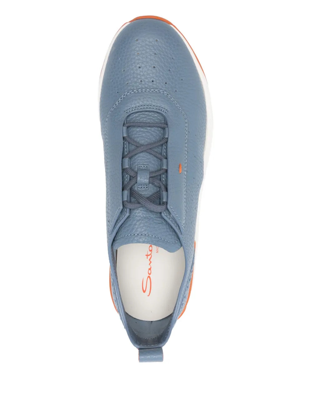 Santoni Perforated-Design Leather Sneakers