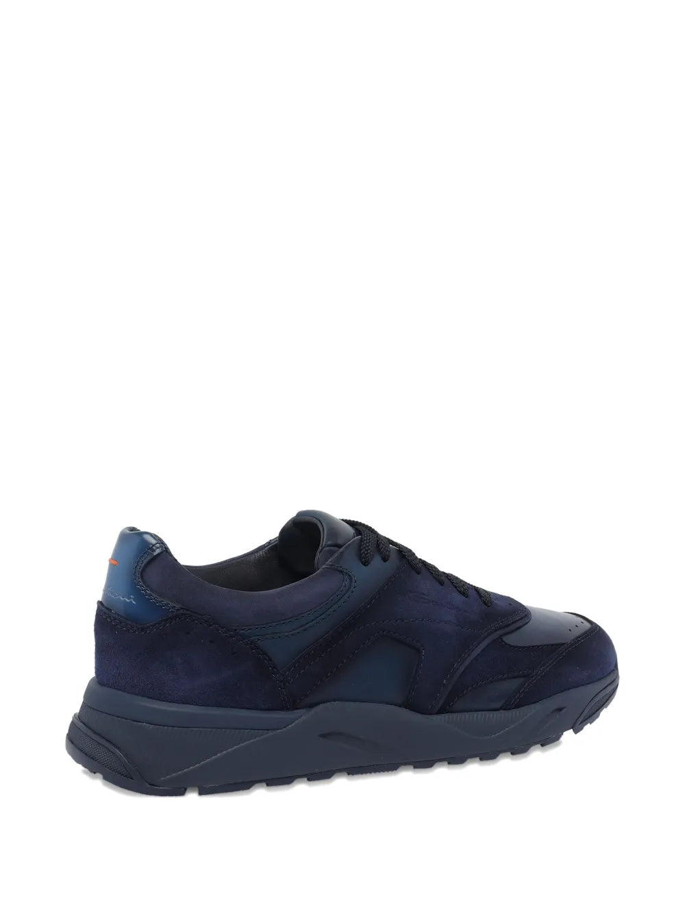 Santoni Suede Paneled Sneakers