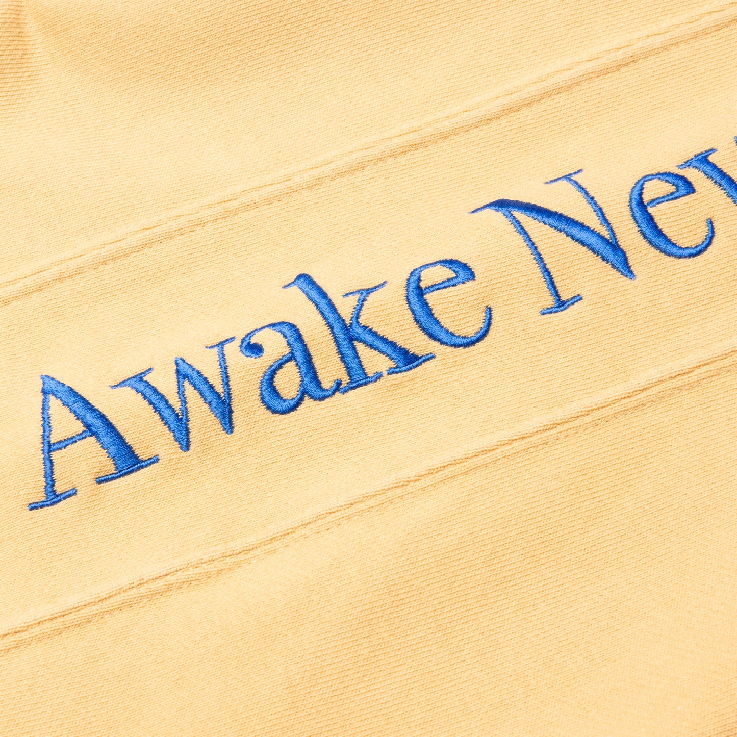 Awake Classic Outline Logo Paneled Embroidered Hoodie - Mustard