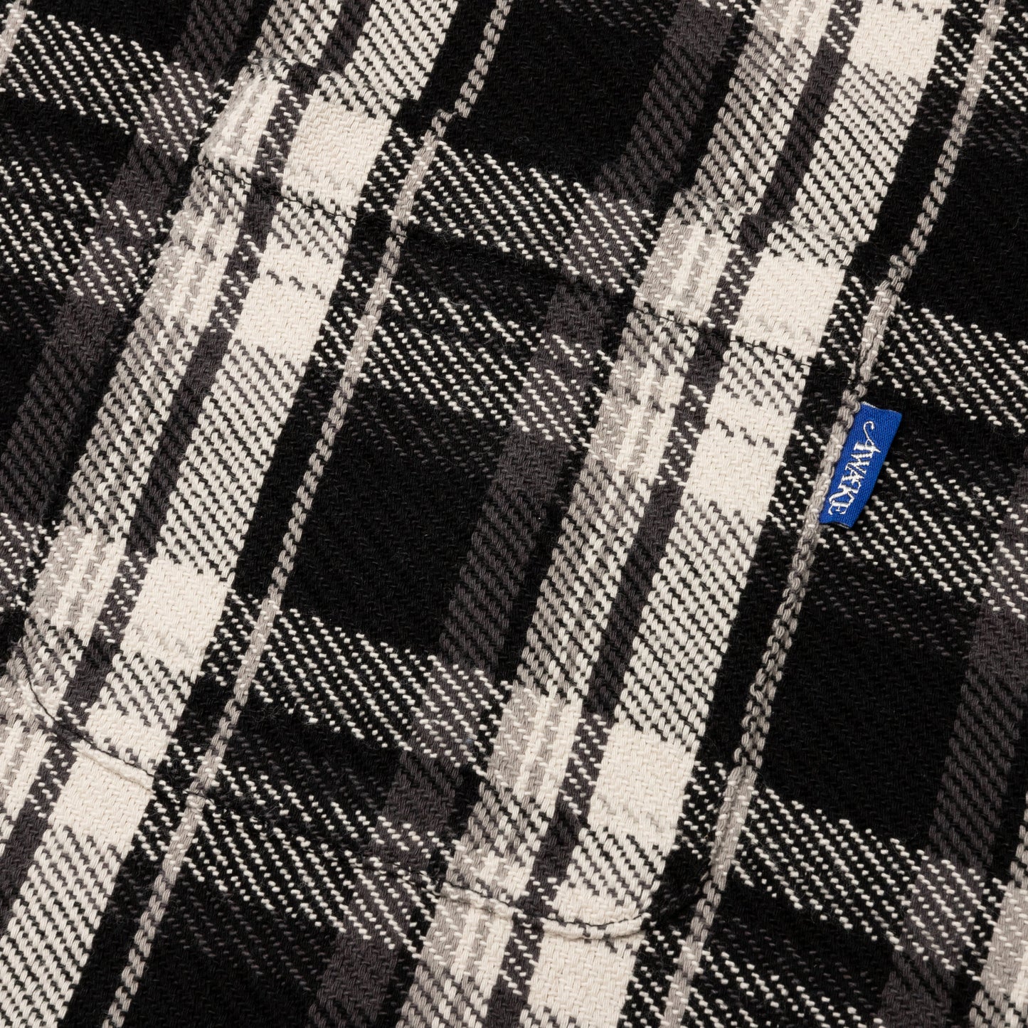 Awake Heavyweight Barbed Wire Back Flannel - Black