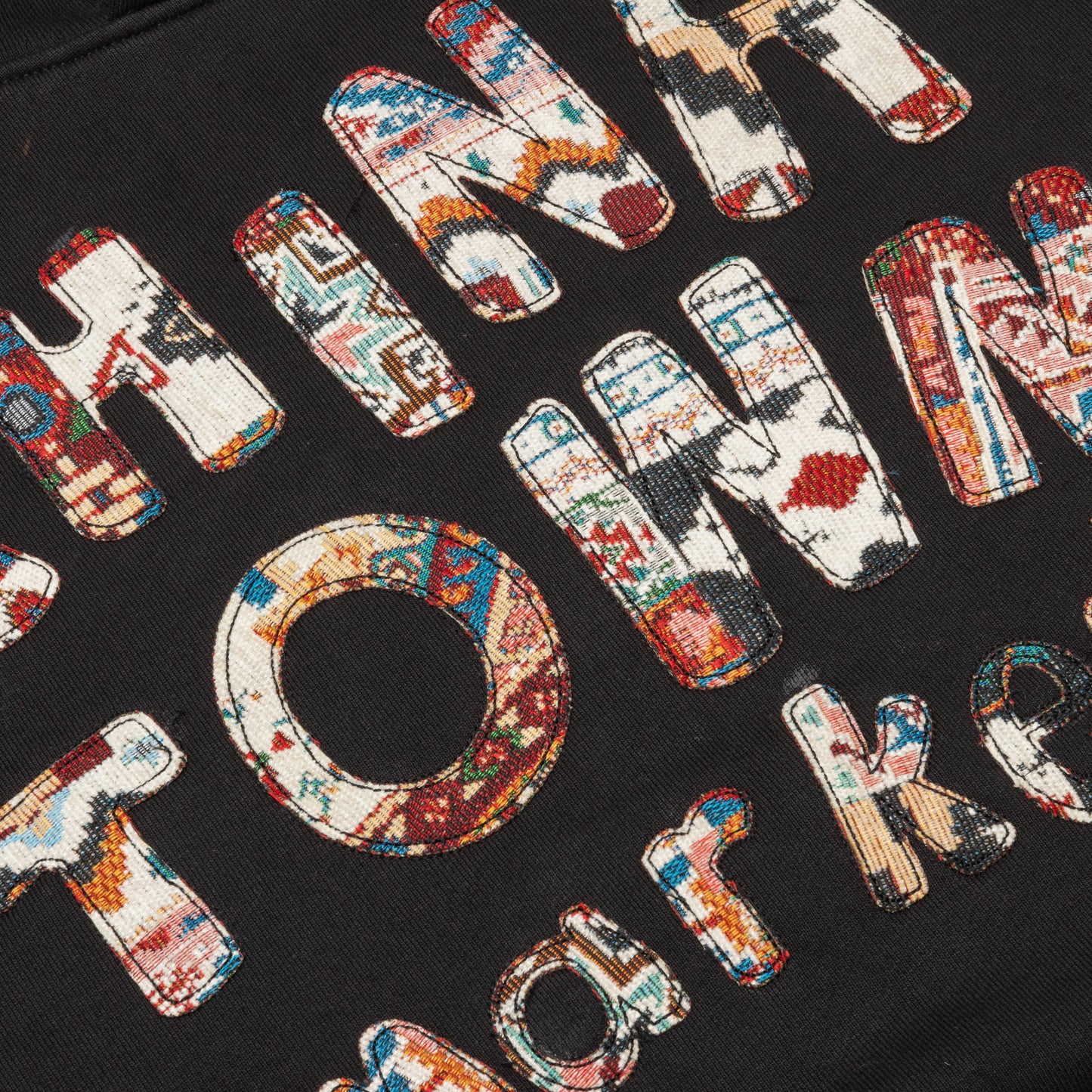 Chinatown Patchwork Hoodie - Black