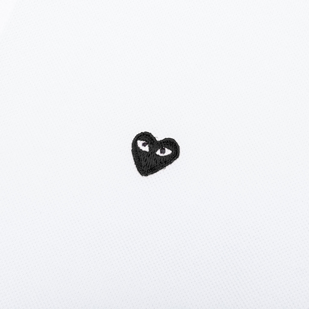 Little Black Heart Polo Shirt - White