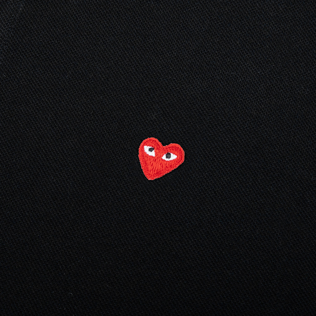 Little Red Heart Polo Shirt - Black