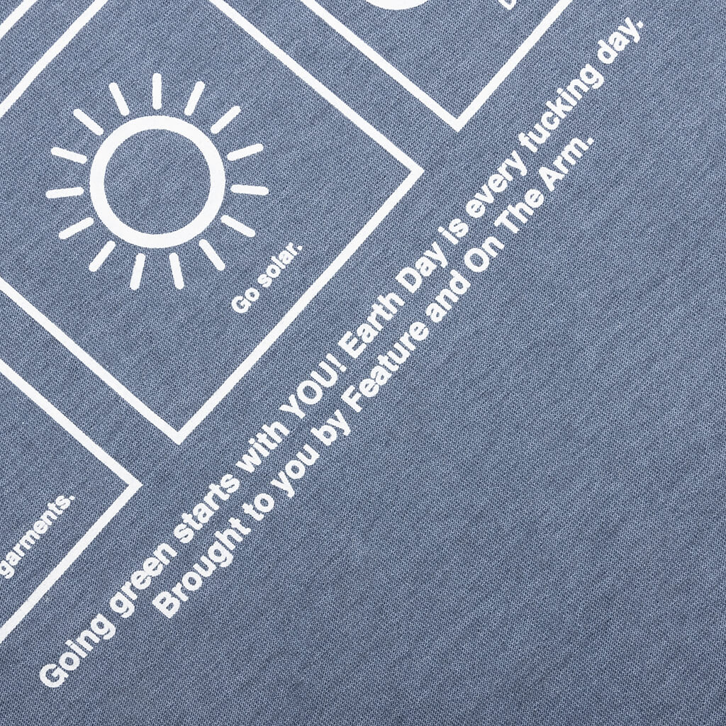 Feature x On The Arm Globe Tee - Copen Blue
