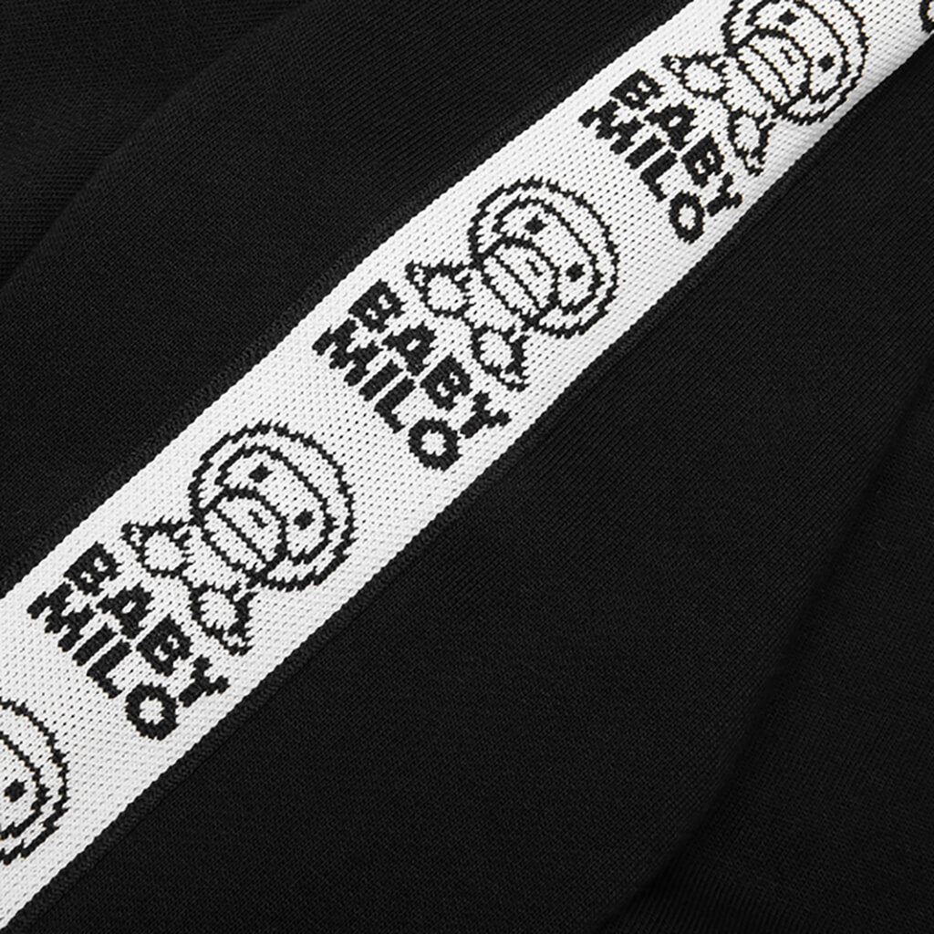 Kids Baby Milo Line Tape Relaxed Fit Crewneck Sweatshirt - Black