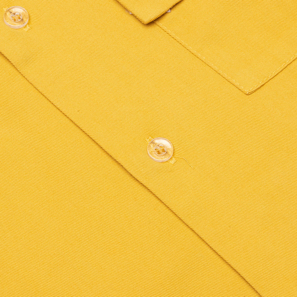 S/S Cotton Cargo Button Down Shirt - Yellow