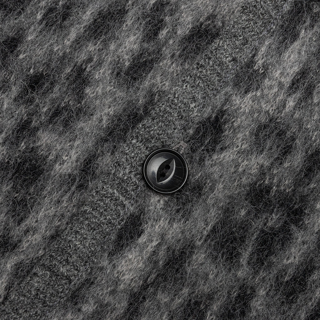 Leopard Mohair Cardigan - Grey