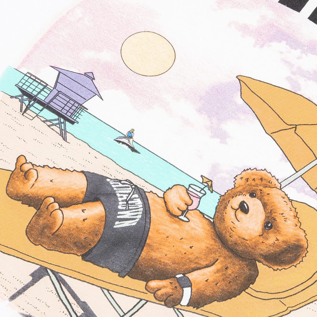 Chinatown Smiley Beach Bear T-Shirt - White