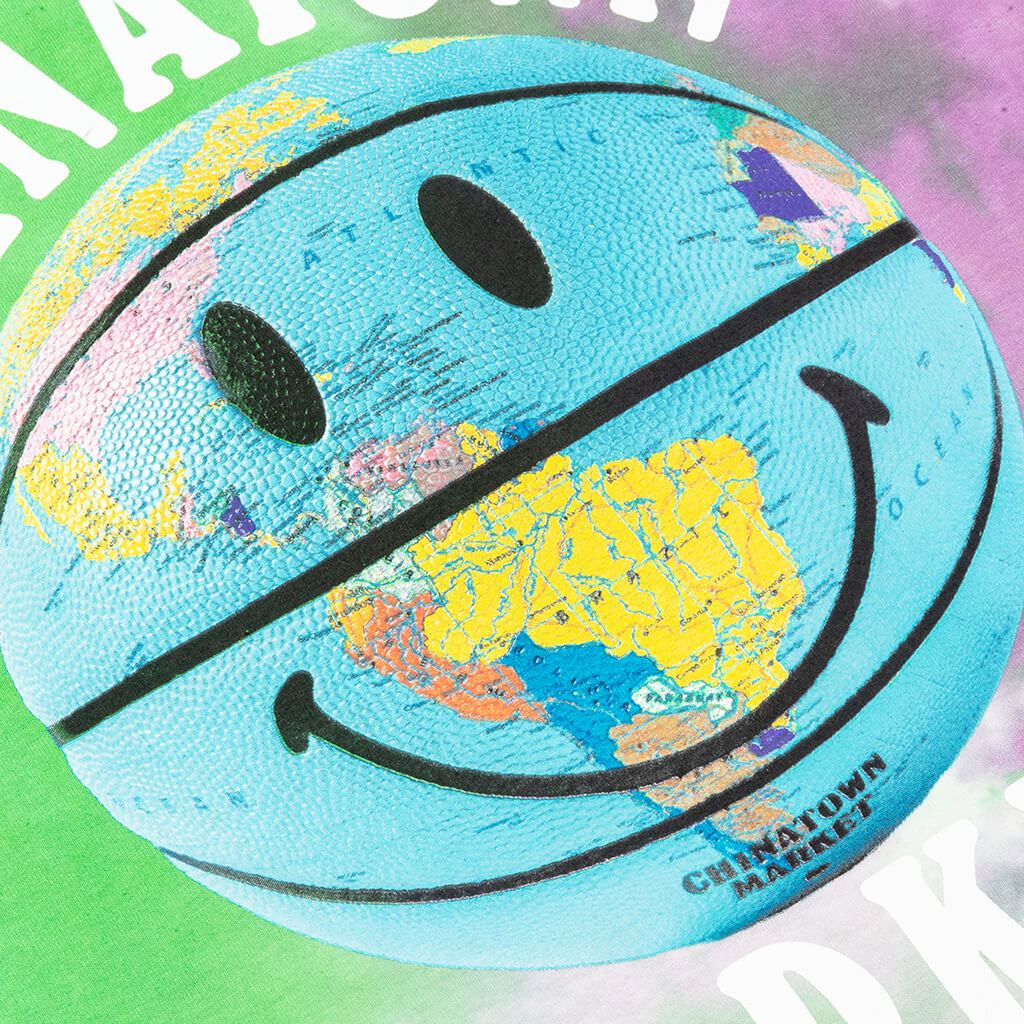 Chinatown Smiley Globe Ball T-Shirt - Tie Dye