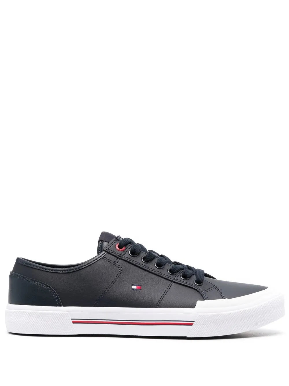 Tommy Hilfiger Logo-Embroidered Low-Top Leather Sneakers