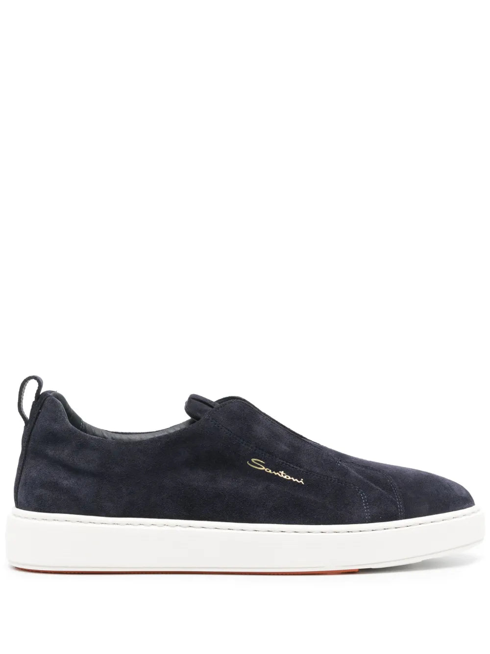 Santoni Logo-Lettering Suede Sneakers