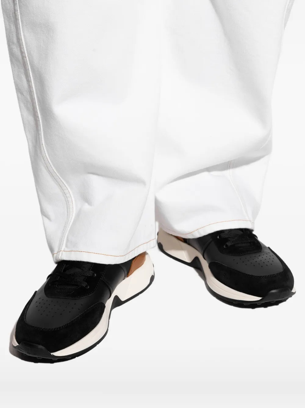 Tod'S Leather Panelled Sneakers