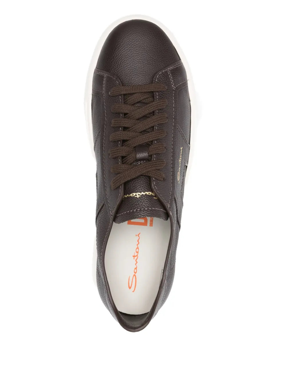 Santoni Leather Lace-Up Sneakers