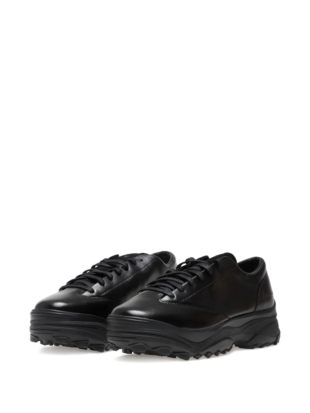 Y-3 Leather Lace-Up Trainers