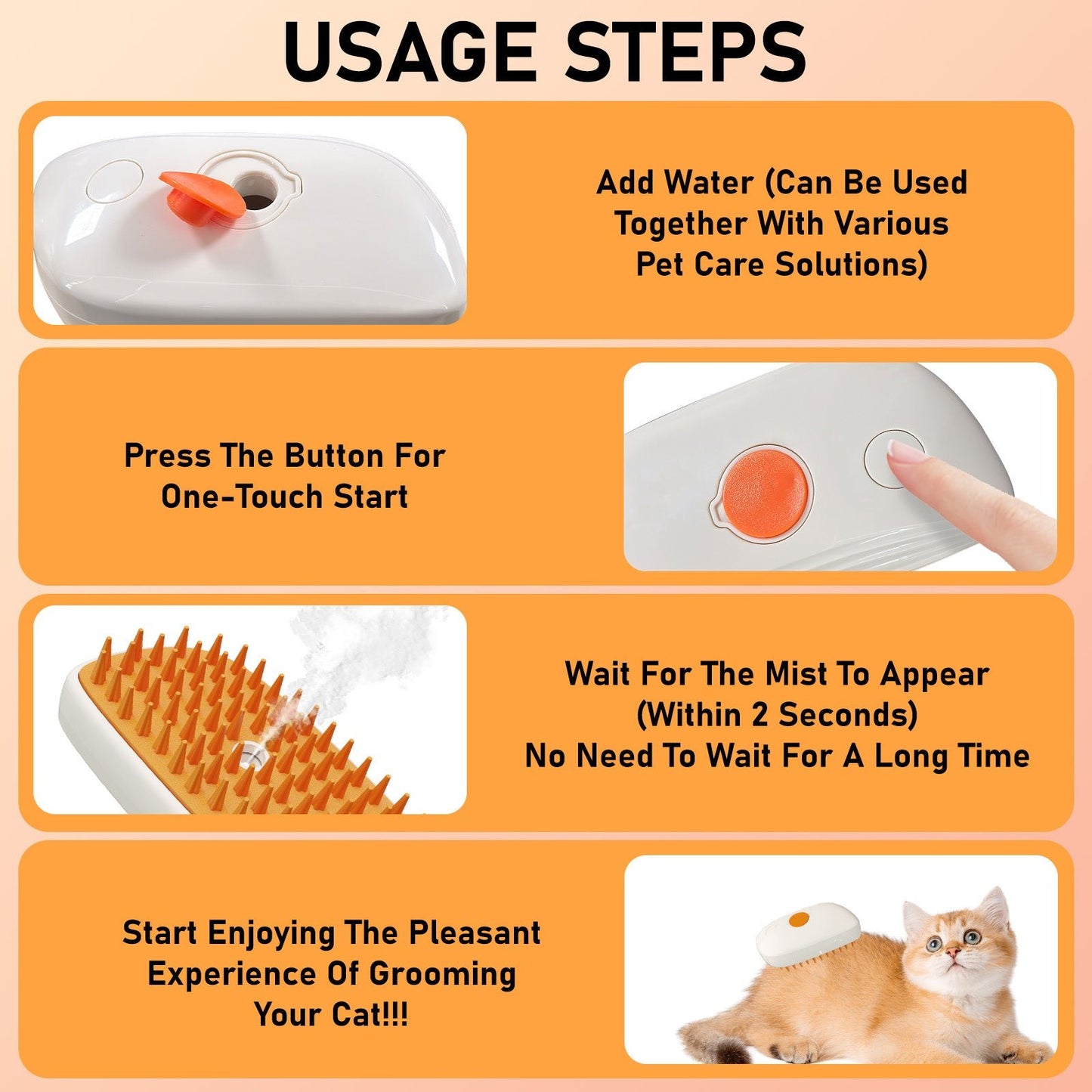 4 In 1 Cat Steam Brush - RAFAE SHOP