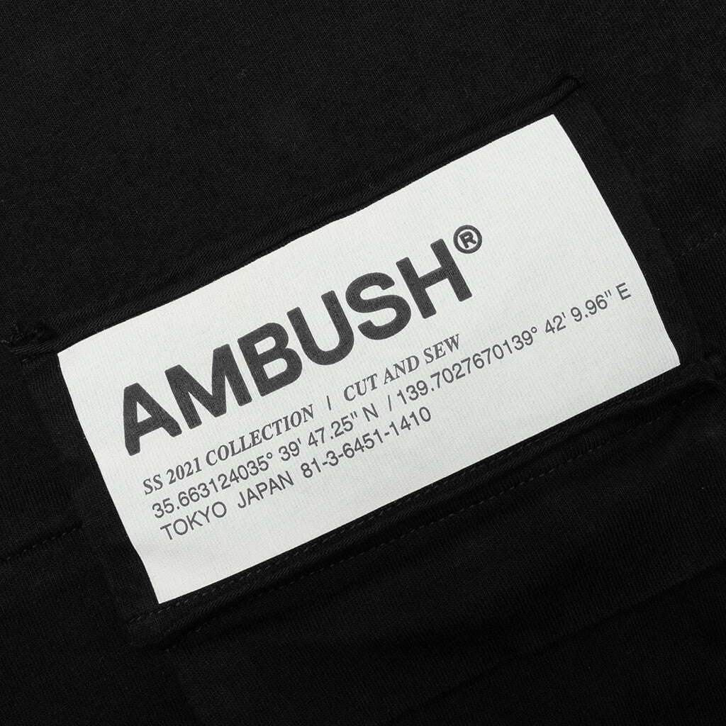 Waist Pocket Jersey T-Shirt - Black/White