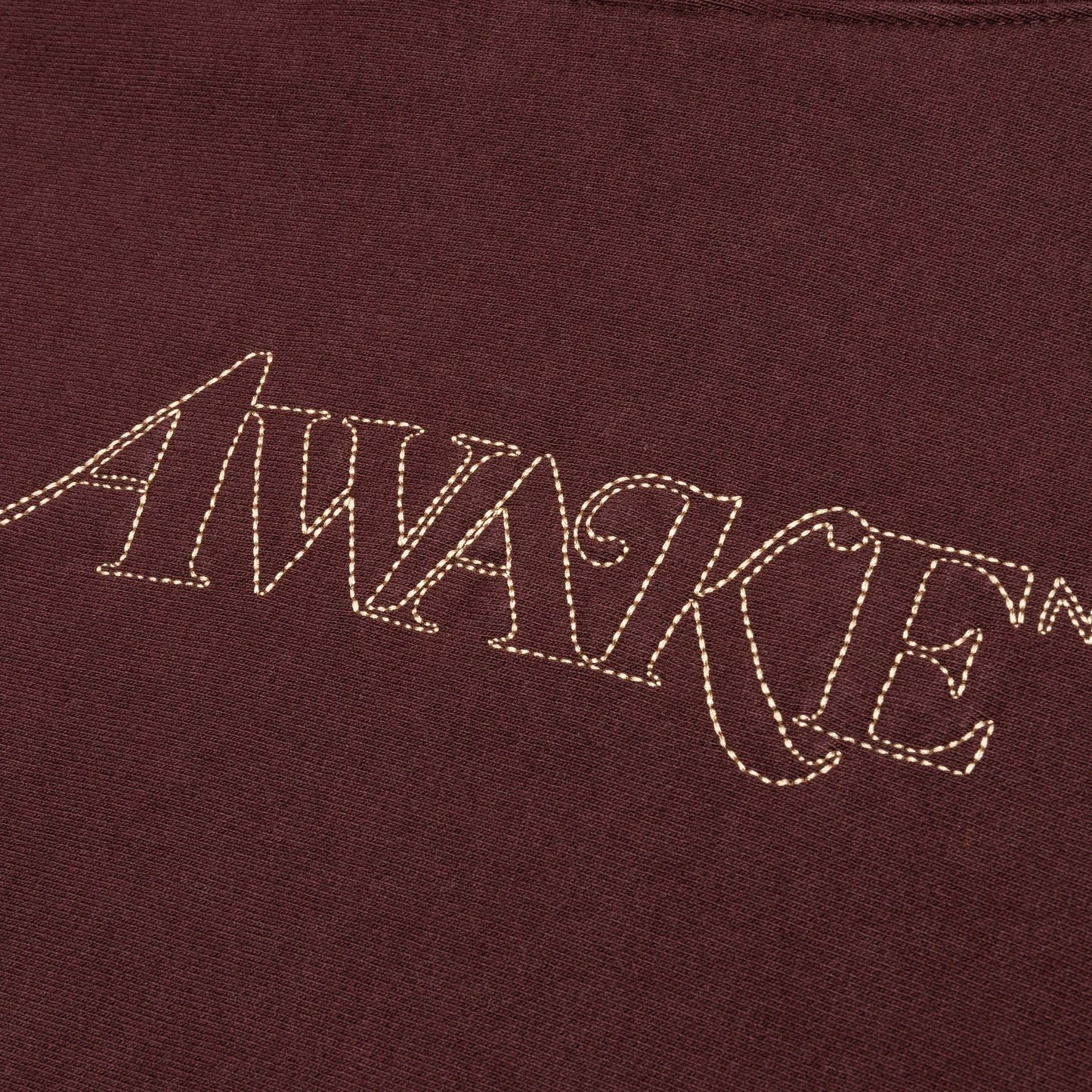 Awake Classic Outline Logo Paneled Embroidered Hoodie - Brown