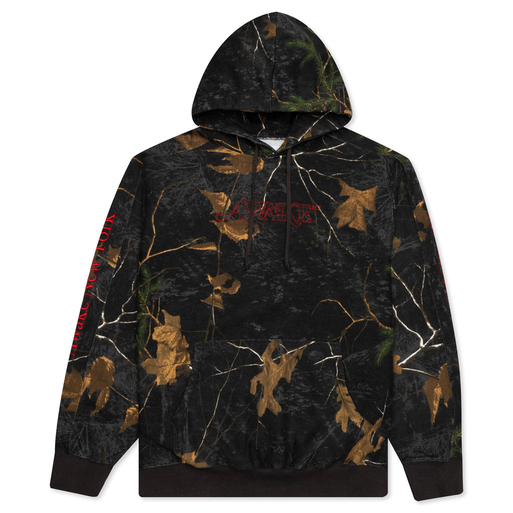 Awake Classic Outline Logo Paneled Embroidered Hoodie - Real Tree