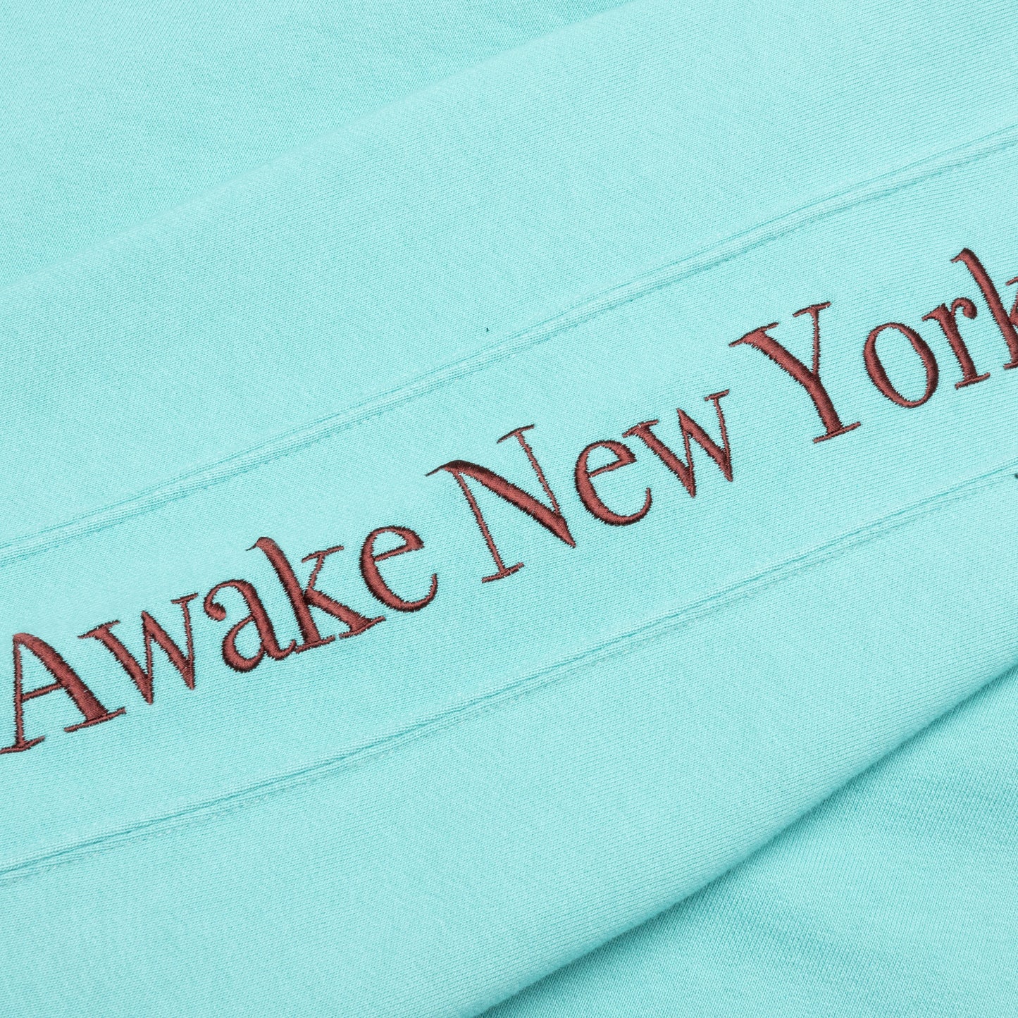 Awake Classic Outline Logo Paneled Embroidered Hoodie - Teal