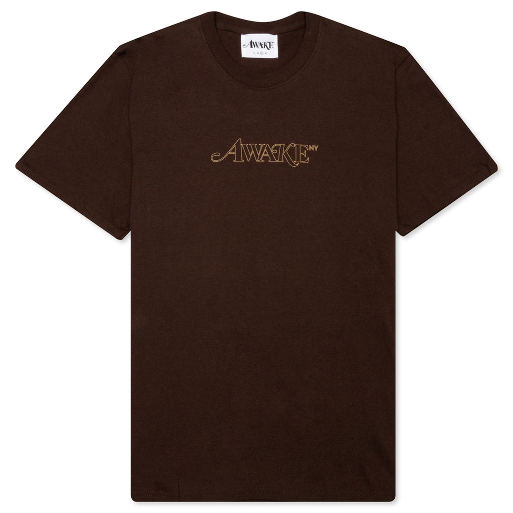 Awake Classic Outline Logo S/S Tee - Brown