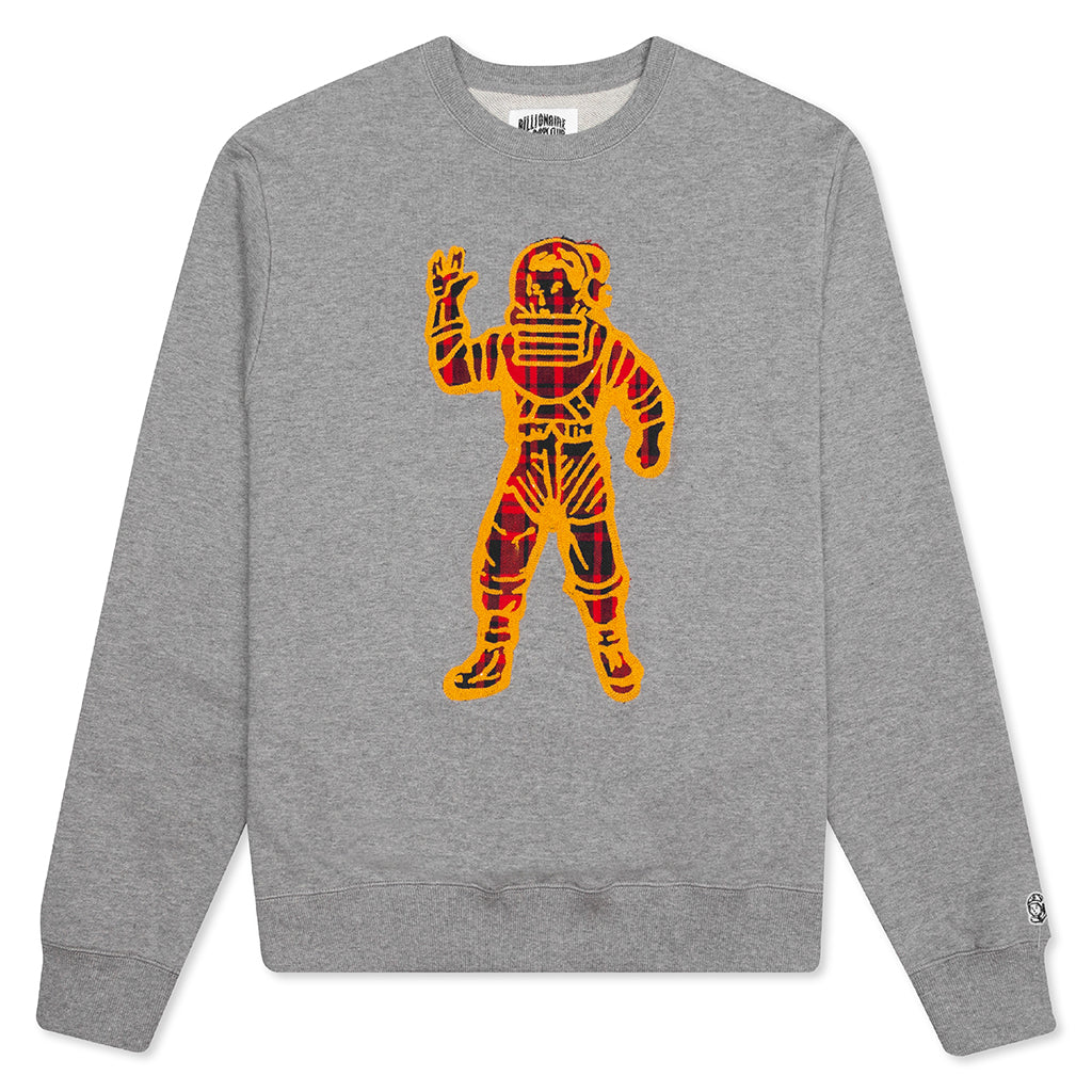 BB Plaid Naut Crew - Heather Grey