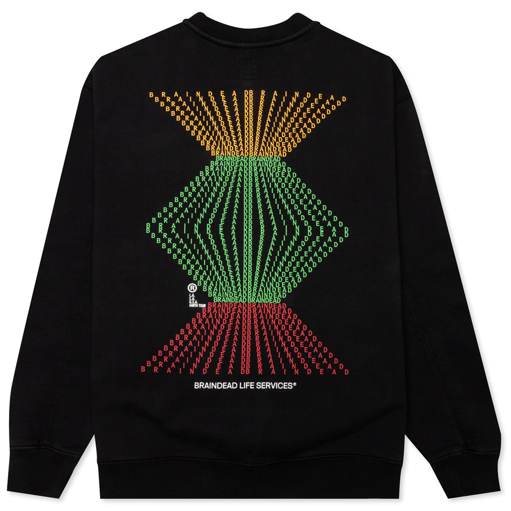 Fractal L/S Crewneck Sweatshirt - Black