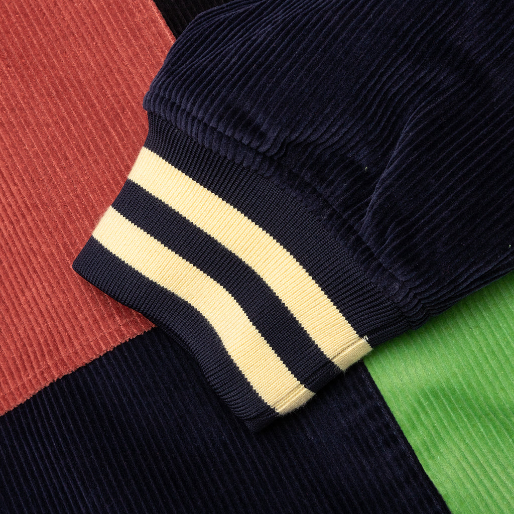 Jacquard Patchwork Letterman Jacket - Multi