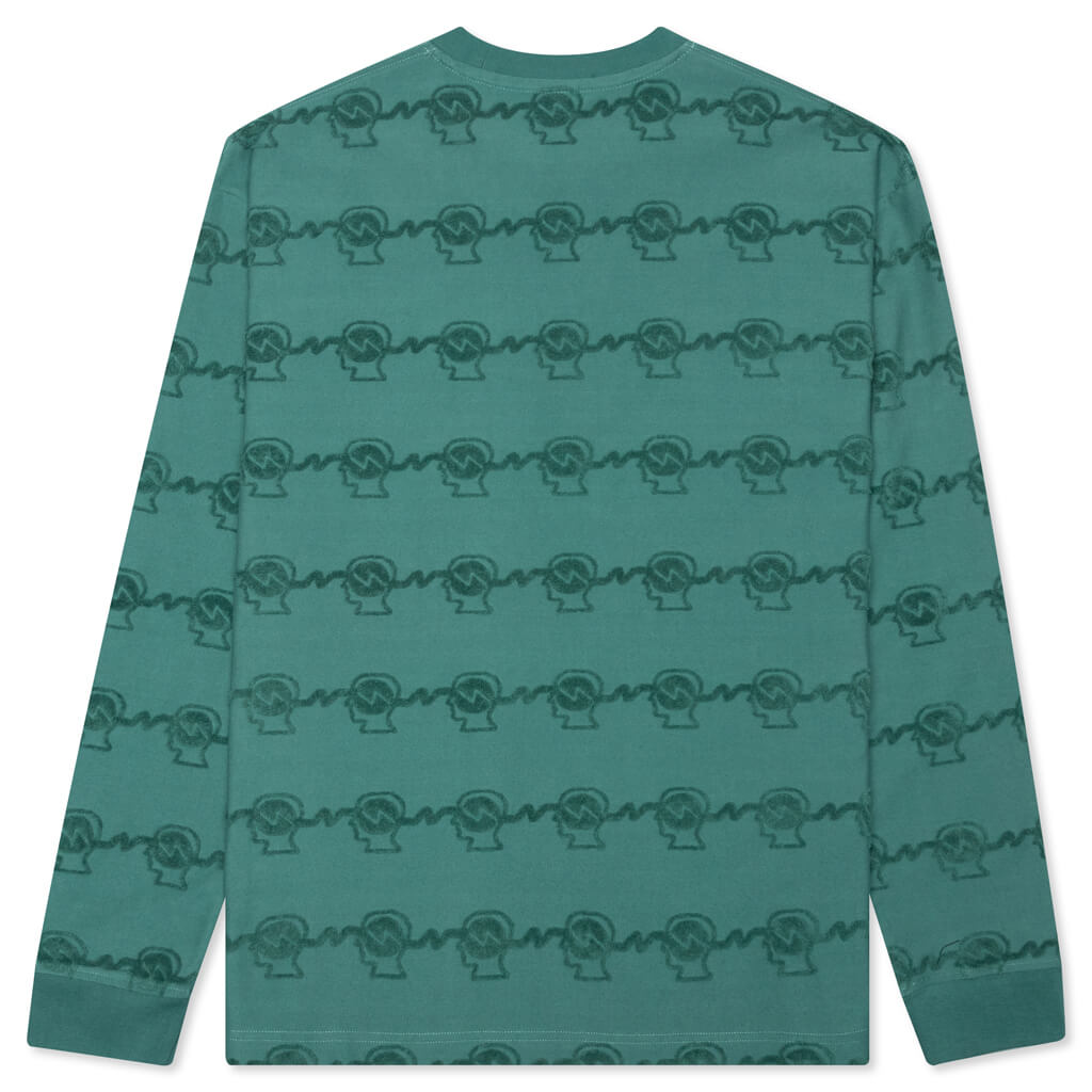 Running Head Textured Stripe L/S Shirt - Mallard Green