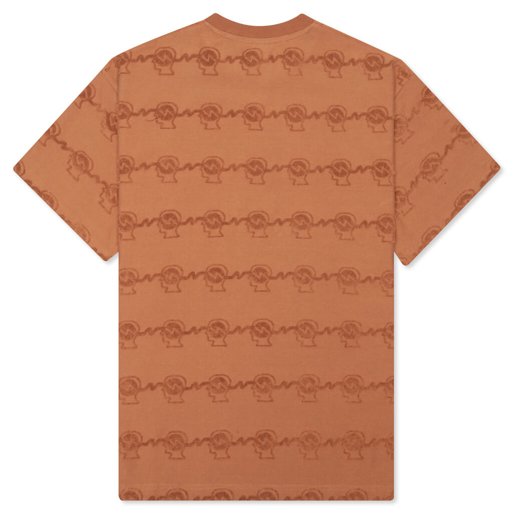 Running Head Textured Stripe S/S Shirt - Terracotta