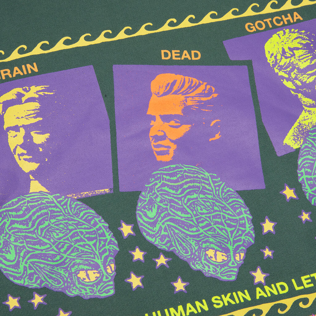 Brain Dead x Gotcha Sci-Fi Surf L/S Hooded Sweatshirt - Green