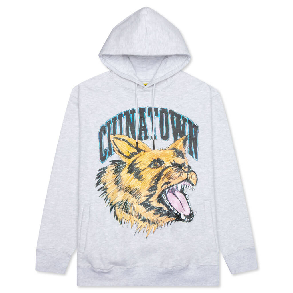 Chinatown Beware Sketch Hoodie - Ash Grey