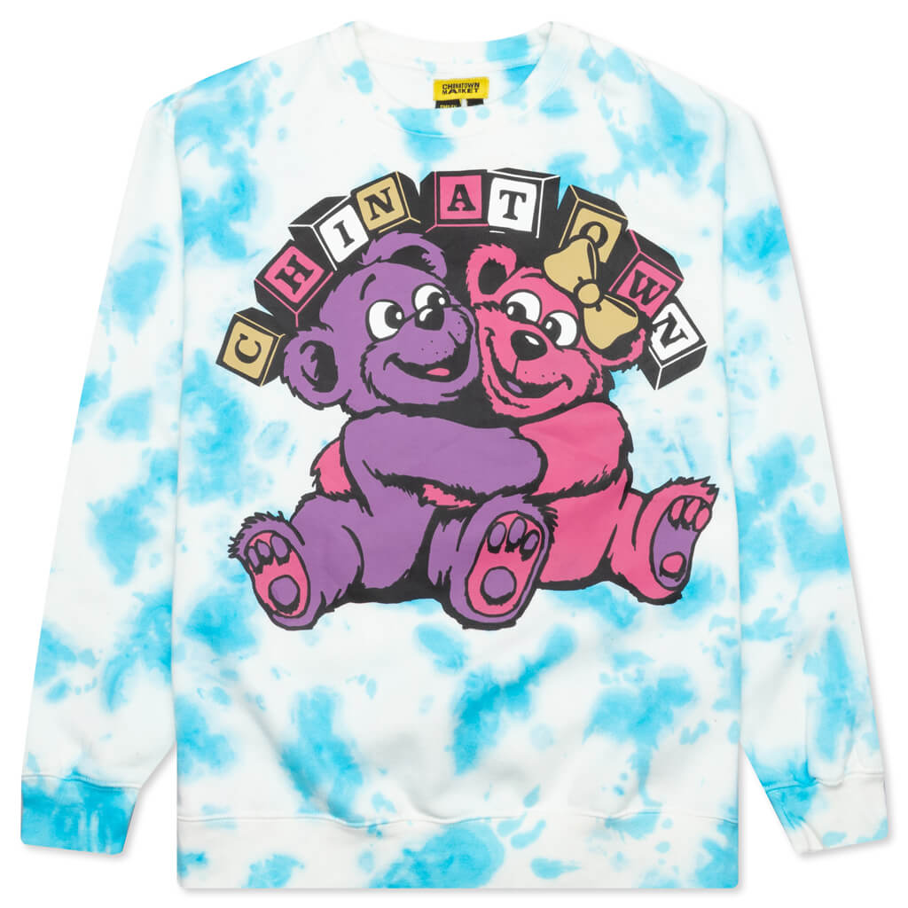 Chinatown Hypercute Crewneck Sweatshirt - Blue Tie Dye