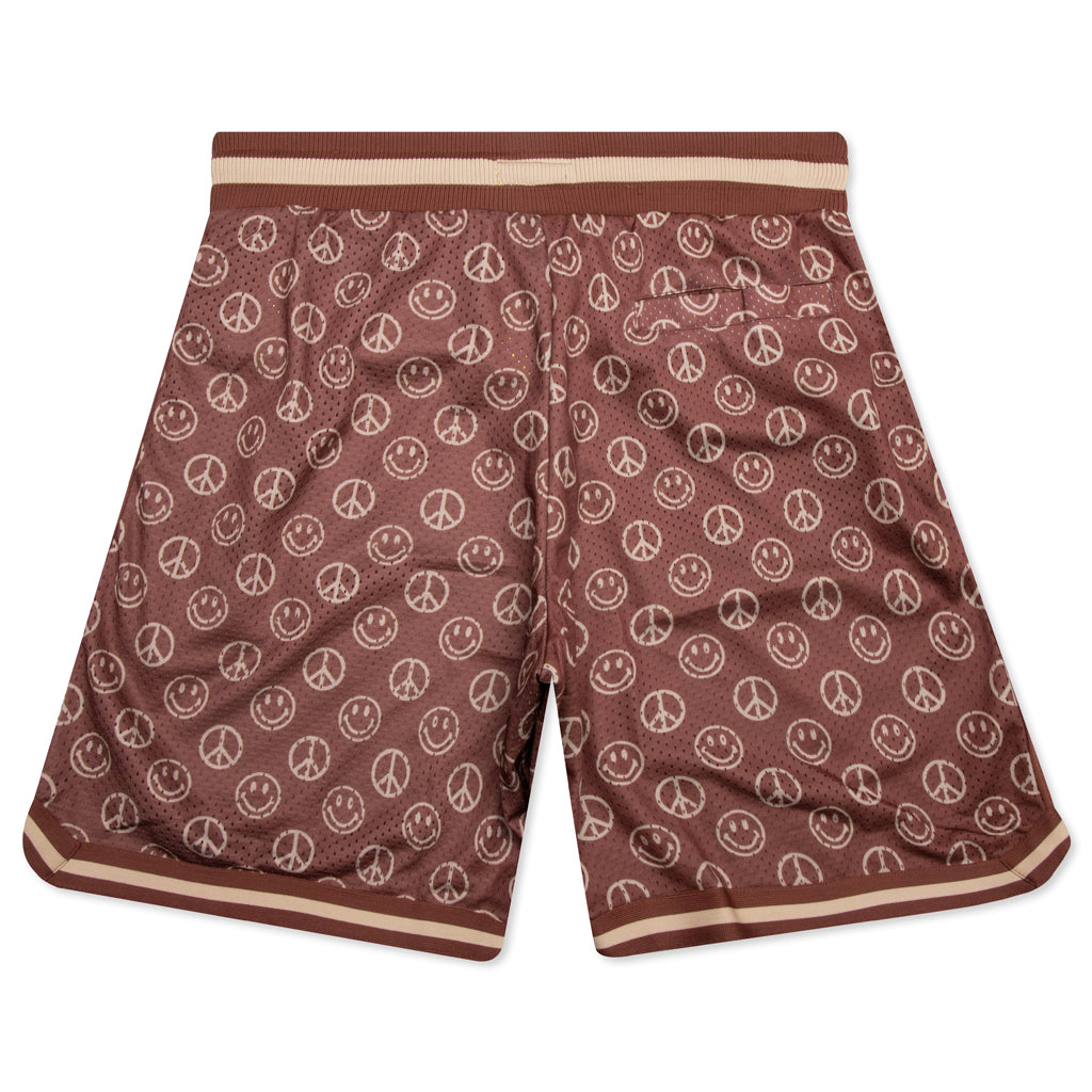 Chinatown Smiley Cabana Basketball Shorts - Brown