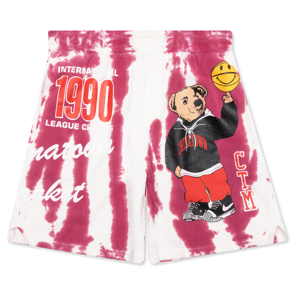 Chinatown Smiley Champions Varsity Bear Sweatshorts - Red