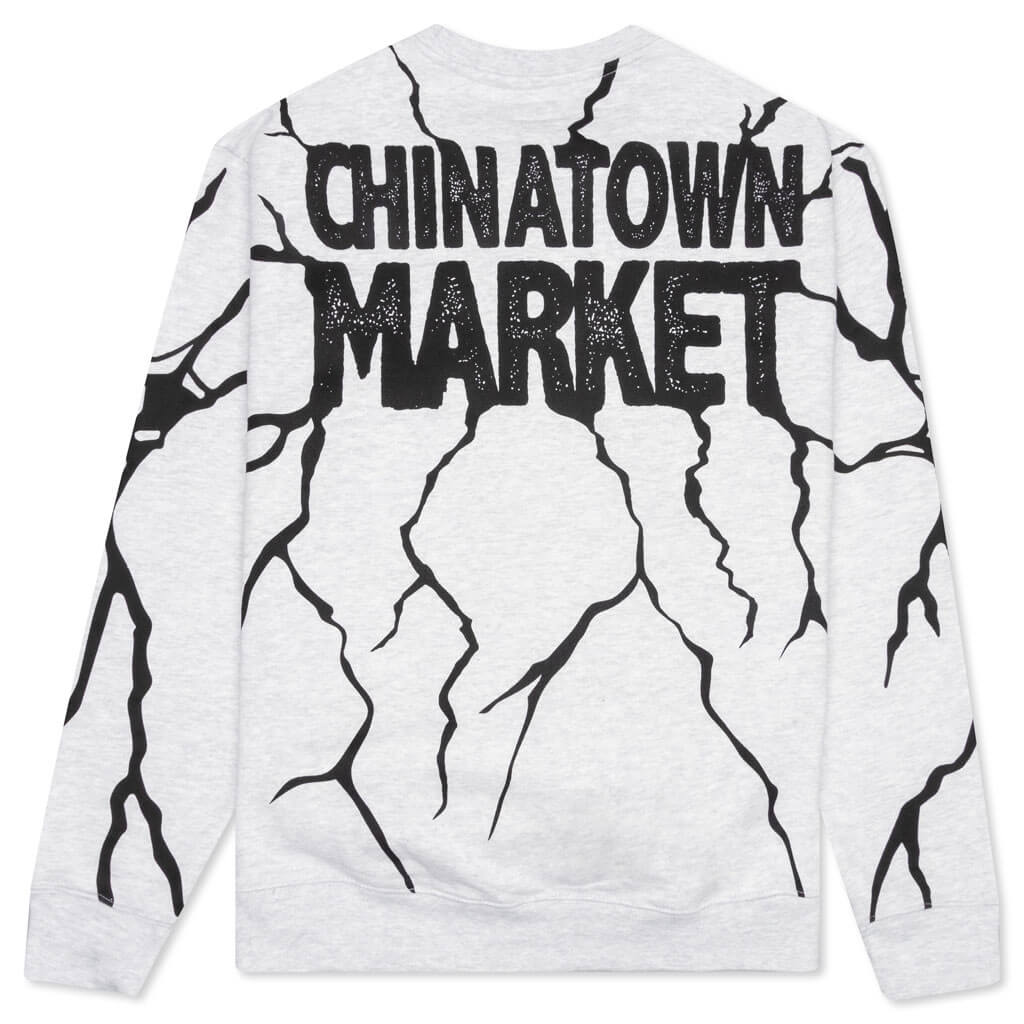 Chinatown Smiley Dry Wall Breaker Crewneck - Ash Grey