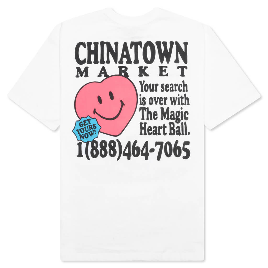 Chinatown Smiley Fortune Ball Soul Mate T-Shirt - White