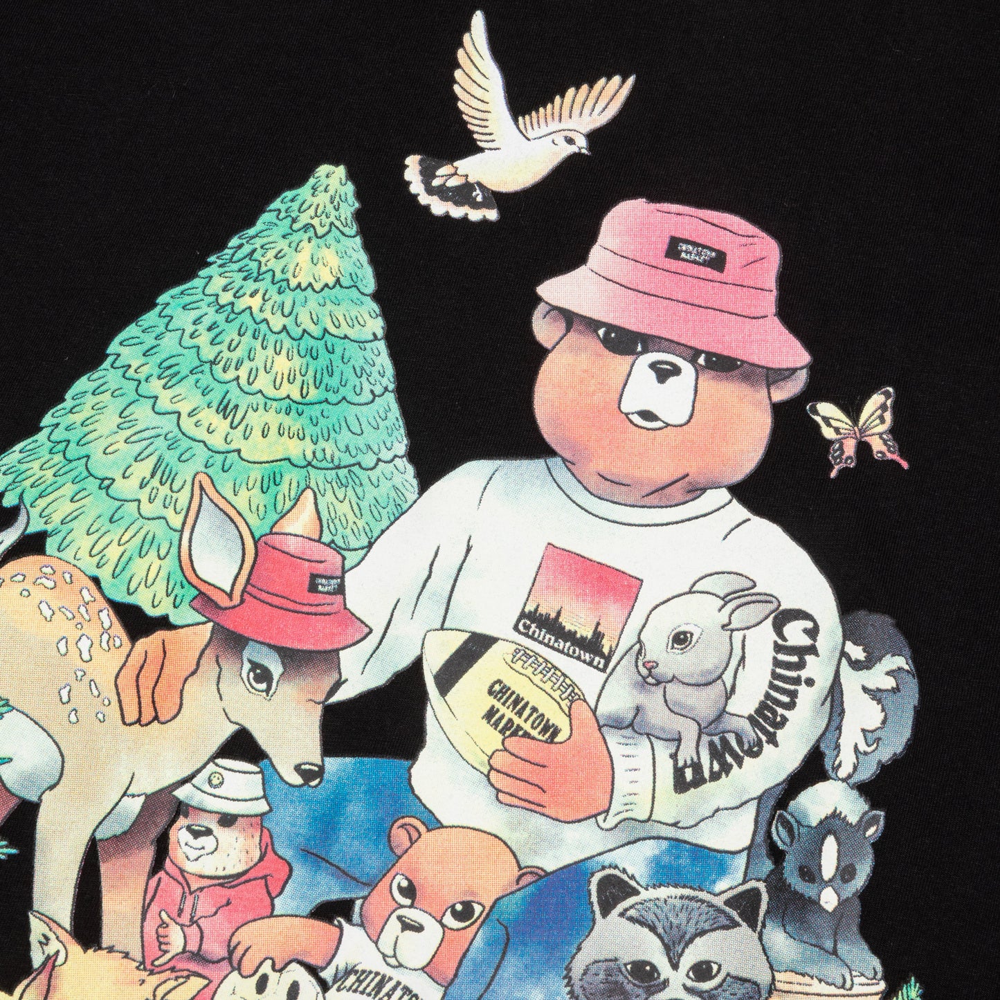 Chinatown Smiley Friends Tee - Black