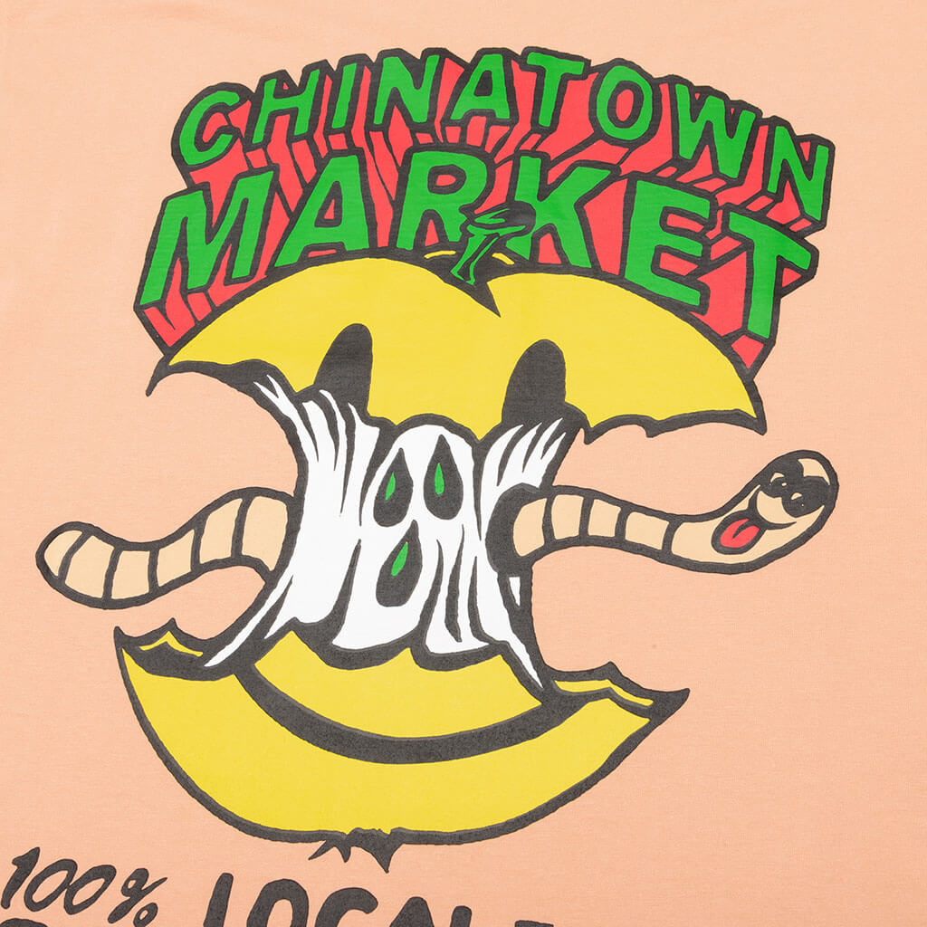 Chinatown Smiley Local Produce Apple Tee - Peach