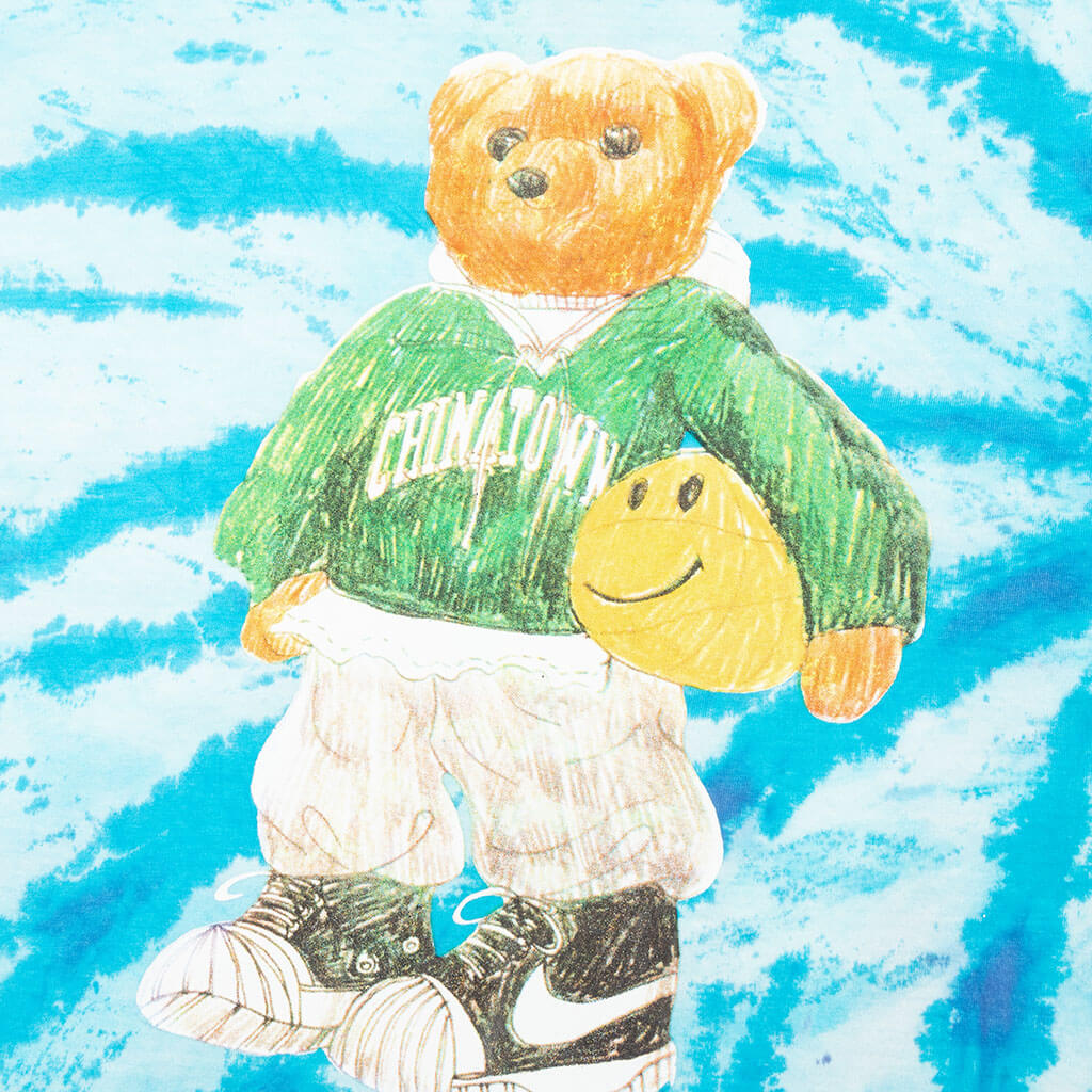 Chinatown Smiley Sketch Basketball Bear Tee - Tie Dye