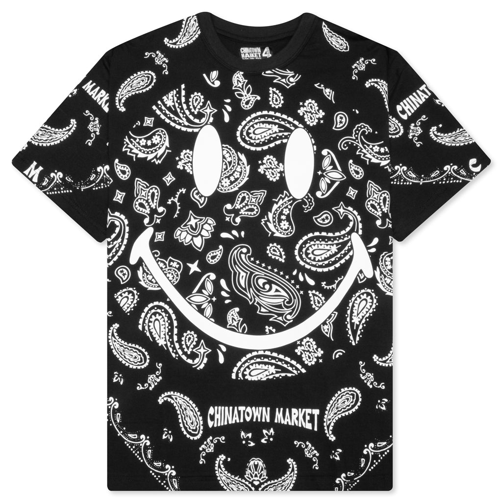 Chinatown x YG Paisley Smiley Tee - Black