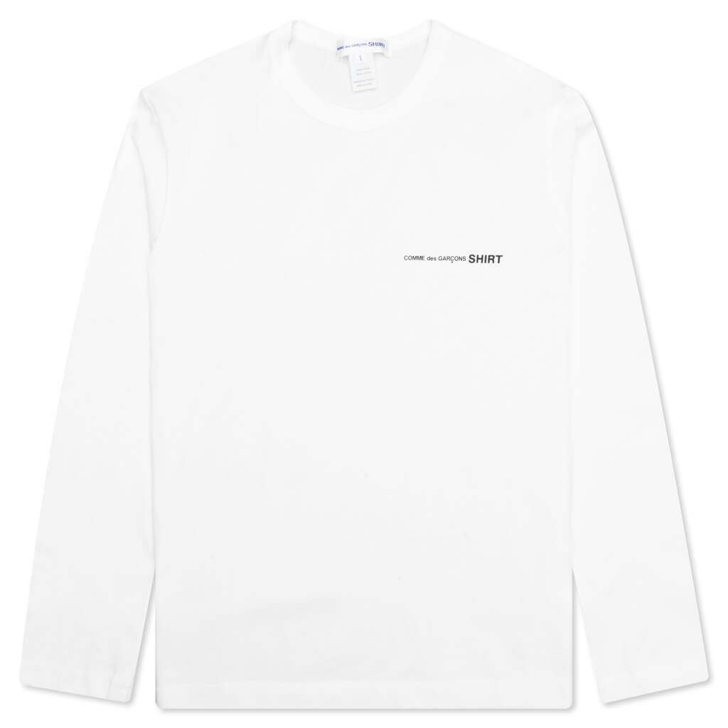Comme Des Garcons SHIRT L/S Logo Tee - White