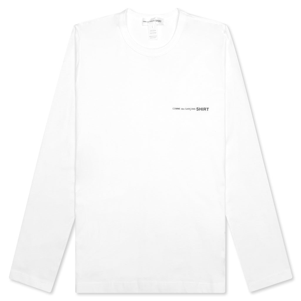Comme Des Garcons SHIRT Logo L/S Tee - White