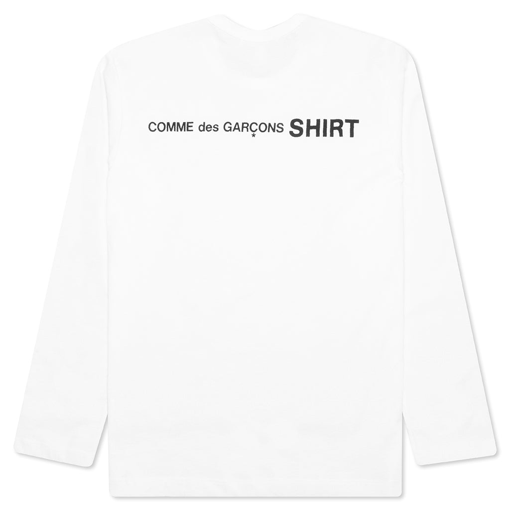 Comme Des Garcons SHIRT Rear Logo L/S Tee - White