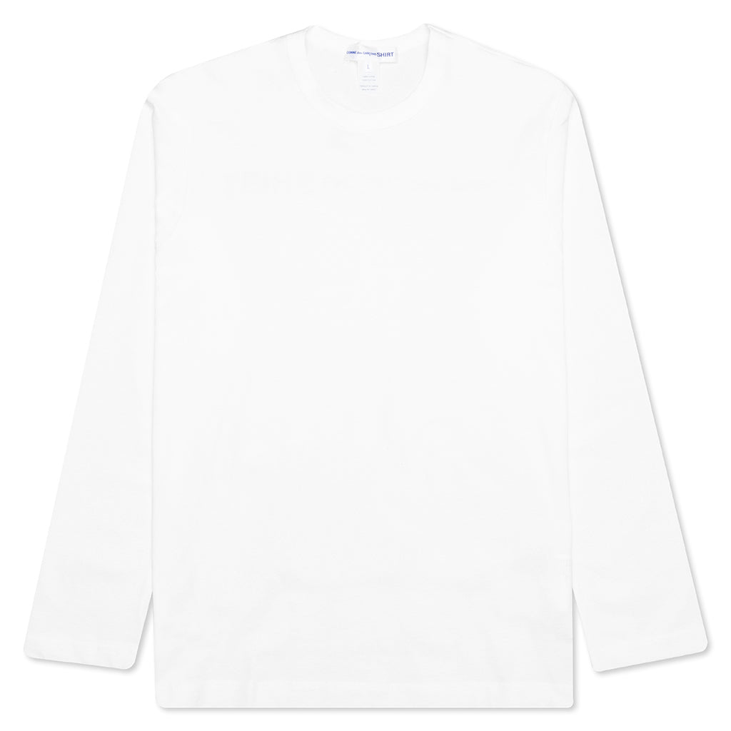 Comme Des Garcons SHIRT Rear Logo L/S Tee - White