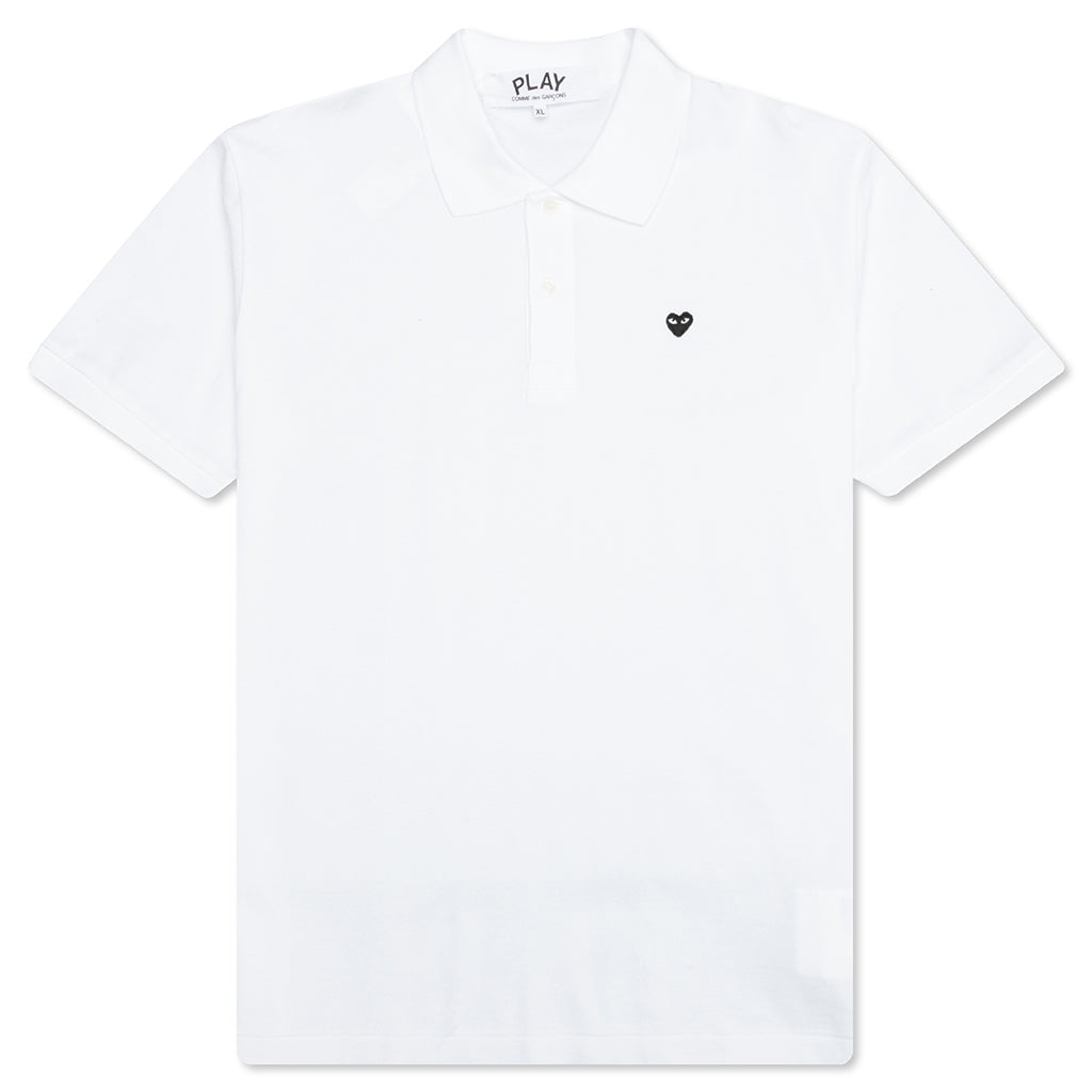 Little Black Heart Polo Shirt - White