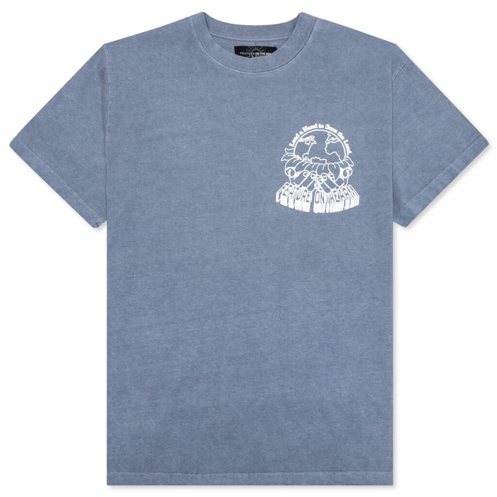 Feature x On The Arm Globe Tee - Copen Blue