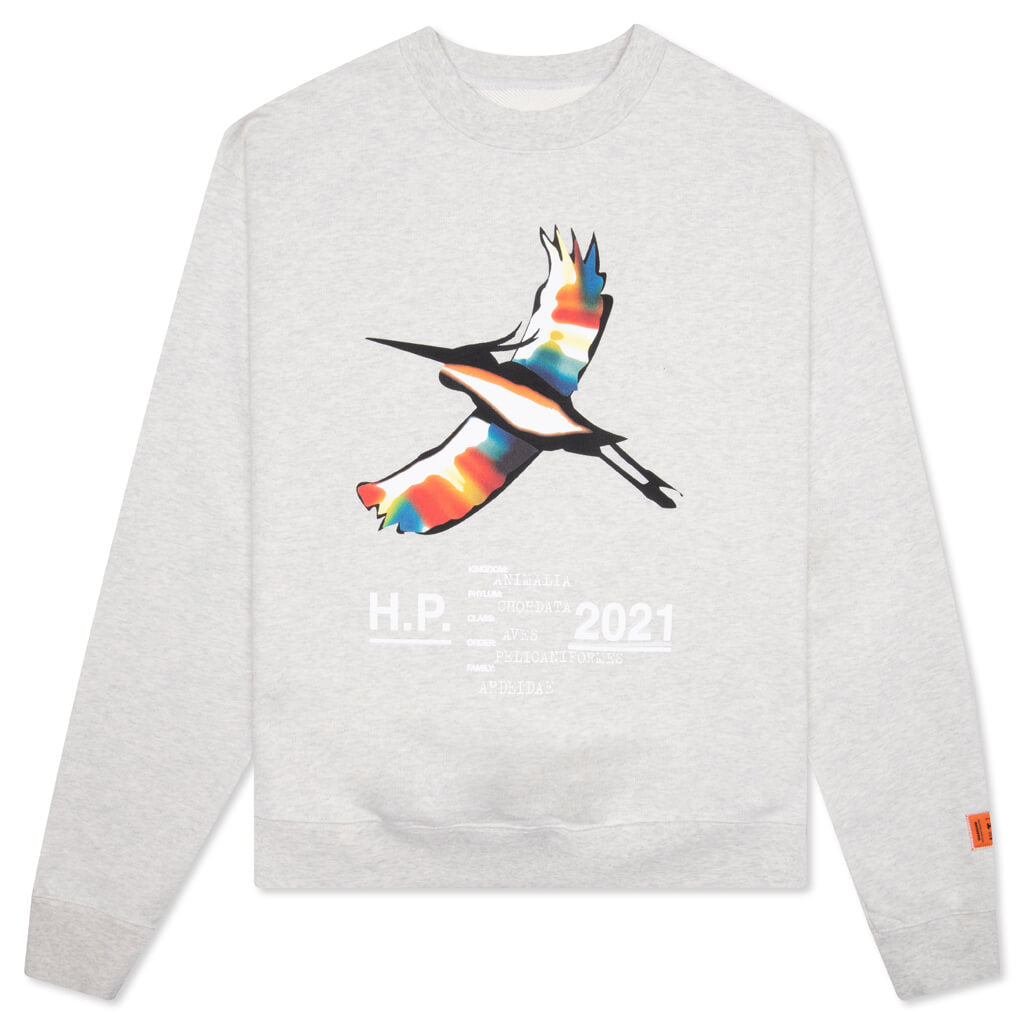 Heron Rainbow Crewneck - Grey Melange