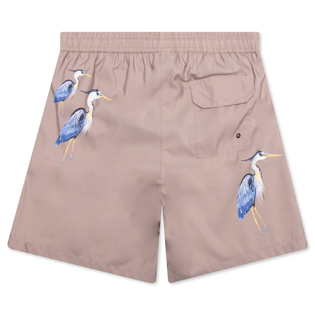 Nylon Printed Swimshorts - Taupe Herons